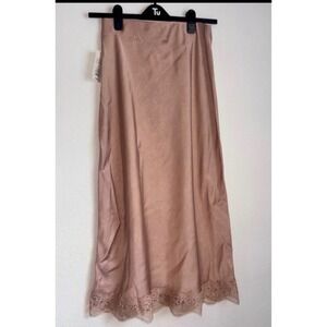 a new day Beige Lace-Trim Midi Skirt Set